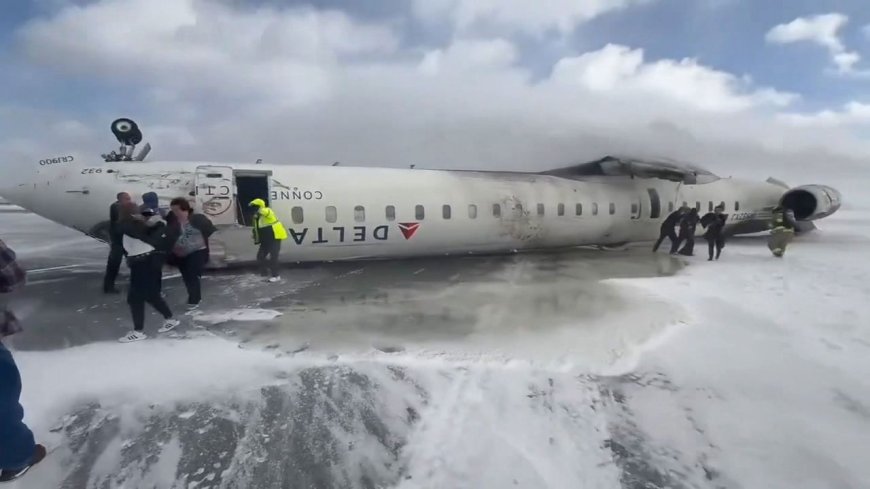 Footage Captures Delta Air Lines Jet Flipping Over in Canadian Crash